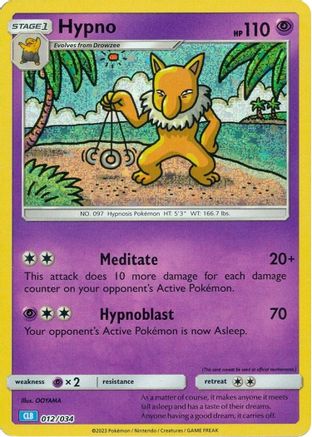 Hypno (12) Holofoil - Trading Card Game Classic