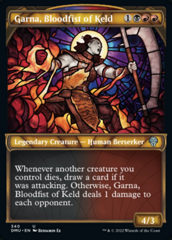 Garna, Bloodfist of Keld (Showcase Textured) [Dominaria United] | Silver Goblin