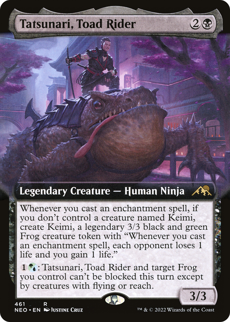 Tatsunari, Toad Rider (Extended Art) [Kamigawa: Neon Dynasty] Foil