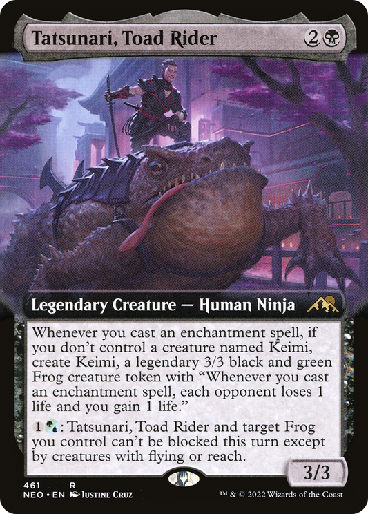 Tatsunari, Toad Rider (Extended Art) [Kamigawa: Neon Dynasty] Foil