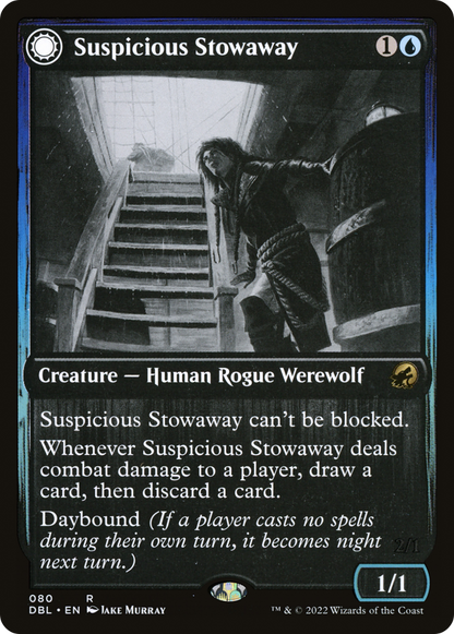 Suspicious Stowaway // Seafaring Werewolf [Innistrad: Double Feature] Foil