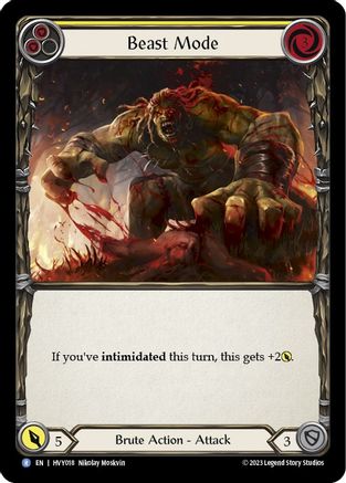 Beast Mode (Yellow) (HVY018) Rainbow Foil - Heavy Hitters
