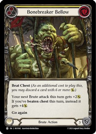 Bonebreaker Bellow (Yellow) (HVY042) Rainbow Foil - Heavy Hitters