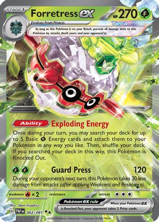 Forretress ex - 002/091 (2) Holofoil - SV Paldean Fates
