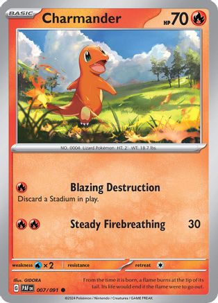 Charmander (7) Reverse Holofoil - Paldean Fates