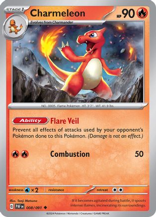 Charmeleon (8) Reverse Holofoil - Paldean Fates