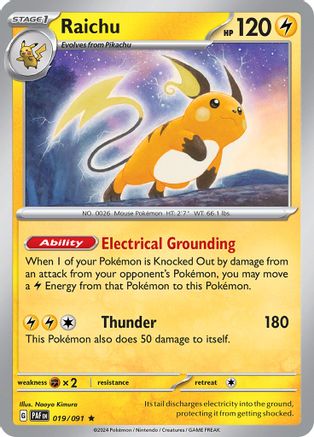 Raichu (19) Reverse Holofoil - Paldean Fates