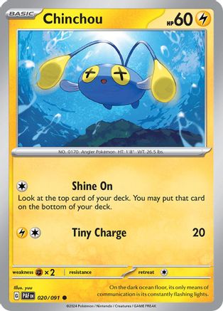 Chinchou (20) Reverse Holofoil - Paldean Fates