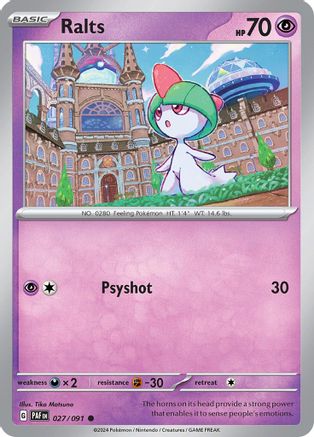 Ralts (27) Reverse Holofoil - Paldean Fates