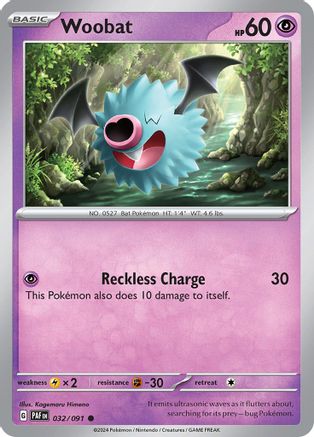 Woobat (32) Reverse Holofoil - Paldean Fates