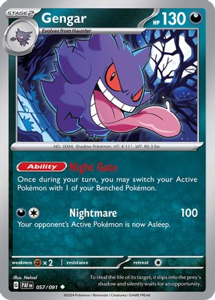 Gengar (57) Reverse Holofoil - Paldean Fates