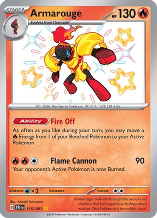 Armarouge - 115/091 (115) Holofoil - SV Paldean Fates