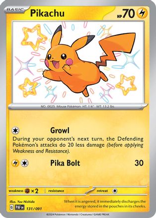 Pikachu - 131/091 (131) Holofoil - SV Paldean Fates