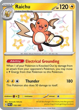 Raichu (132) Holofoil - Paldean Fates