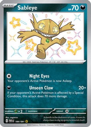 Sableye (184/091) [Scarlet & Violet: Paldean Fates] | Silver Goblin