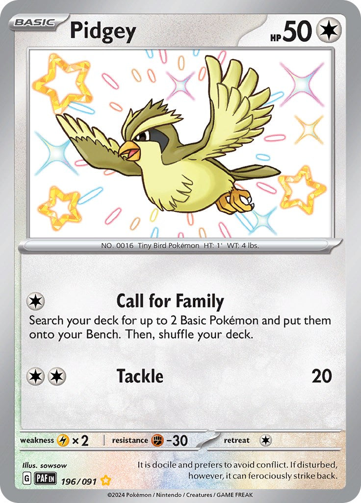 Pidgey (196/091) [Scarlet & Violet: Paldean Fates] | Silver Goblin