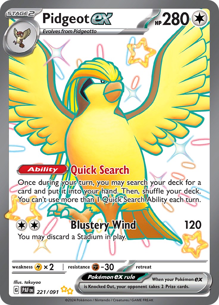 Pidgeot ex (221/091) [Scarlet & Violet: Paldean Fates] | Silver Goblin