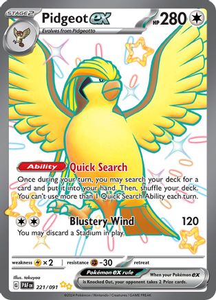 Pidgeot ex (221) Holofoil - SV Paldean Fates