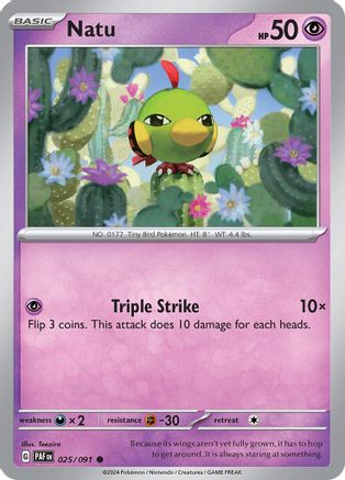 Natu (25) Reverse Holofoil - Paldean Fates