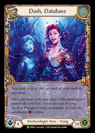 Dash, Database - HER091 Cold Foil (HER091) - Flesh and Blood: Promo Cards | Silver Goblin