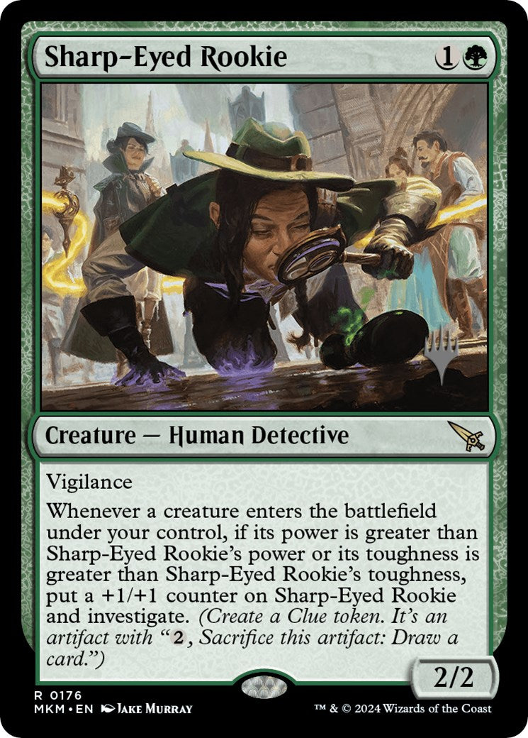 Sharp-Eyed Rookie (Promo Pack) [Murders at Karlov Manor Promos] | Silver Goblin