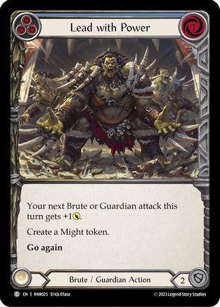 Lead with Power (Blue) (RNR025) - Blitz Deck: Heavy Hitters - Rhinar