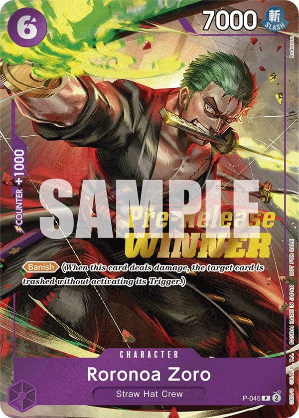 Roronoa Zoro (OP-06 Pre-Release Tournament) [Winner] [One Piece Promotion Cards] | Silver Goblin