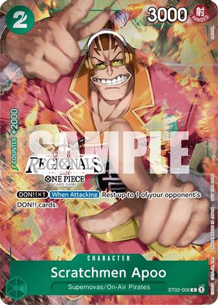 Scratchmen Apoo (Offline Regional 2024) [Participant] Foil (ST02-008) - One Piece Promotion Cards | Silver Goblin