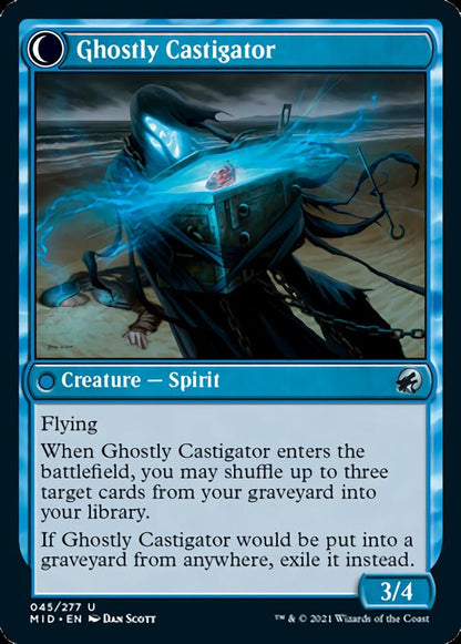 Covetous Castaway // Ghostly Castigator [Innistrad: Midnight Hunt] Foil