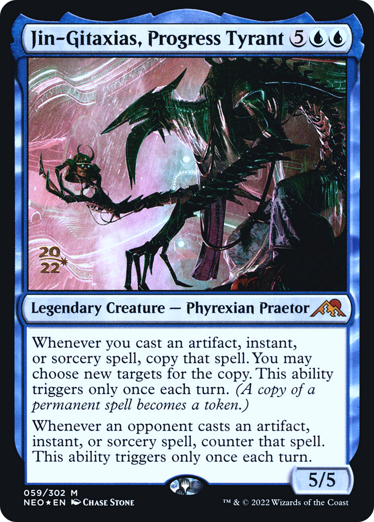 Jin-Gitaxias, Progress Tyrant [Kamigawa: Neon Dynasty Prerelease Promos] | Silver Goblin