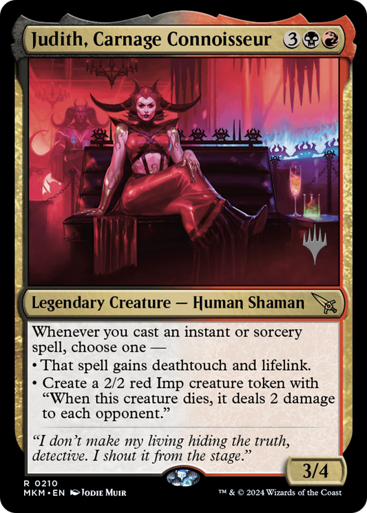 Judith, Carnage Connoisseur (Promo Pack) [Murders at Karlov Manor Promos] Foil