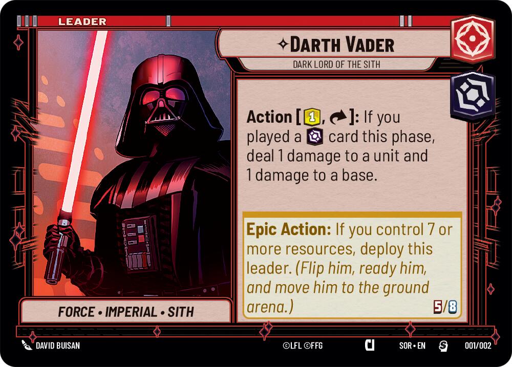 Darth Vader - Dark Lord of the Sith (Prerelease Promo) (001/002) [Spark of Rebellion Promos] | Silver Goblin