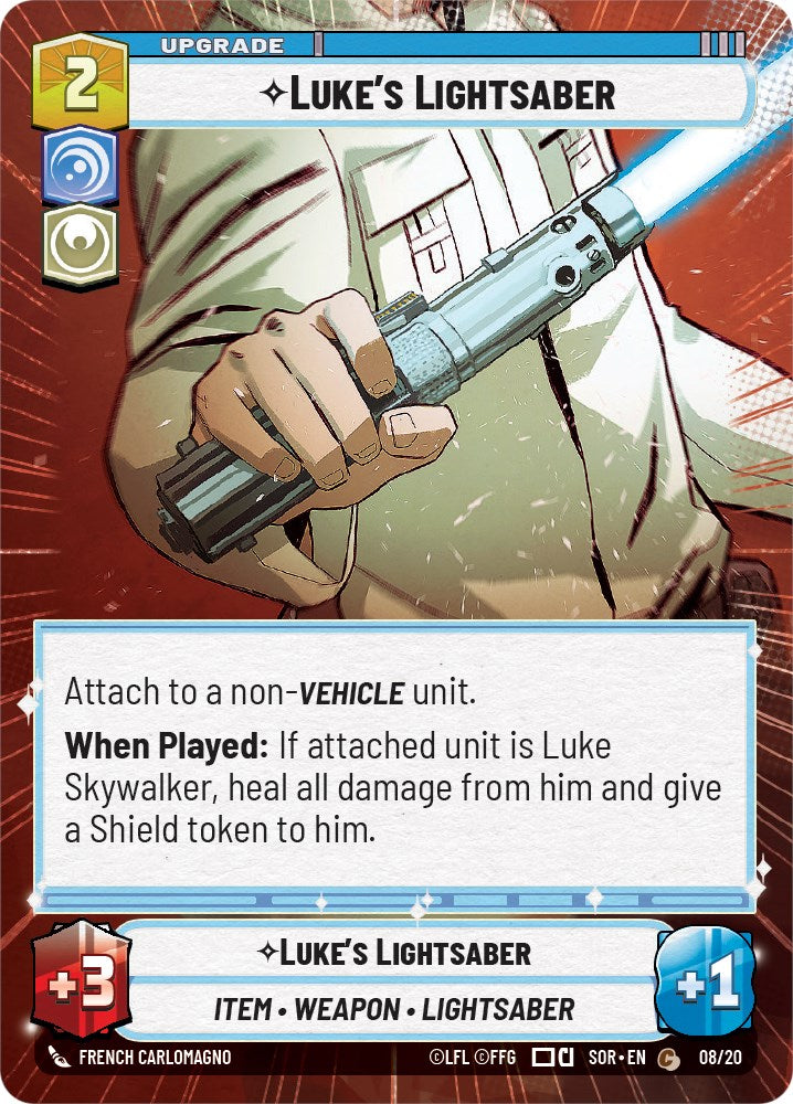 Luke's Lightsaber (Hyperspace) (Weekly Play Promo) (8/20) [Spark of Rebellion Promos] | Silver Goblin