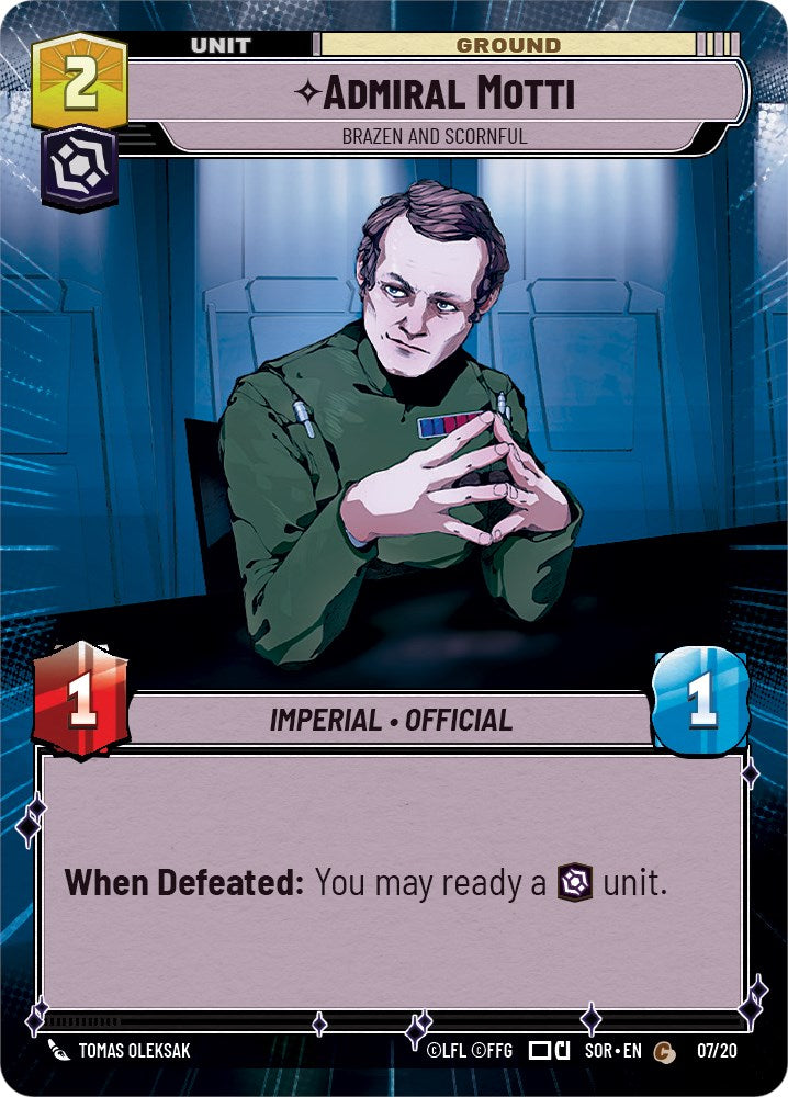 Admiral Motti - Brazen and Scornful (Hyperspace) (Weekly Play Promo) (7/20) [Spark of Rebellion Promos] | Silver Goblin