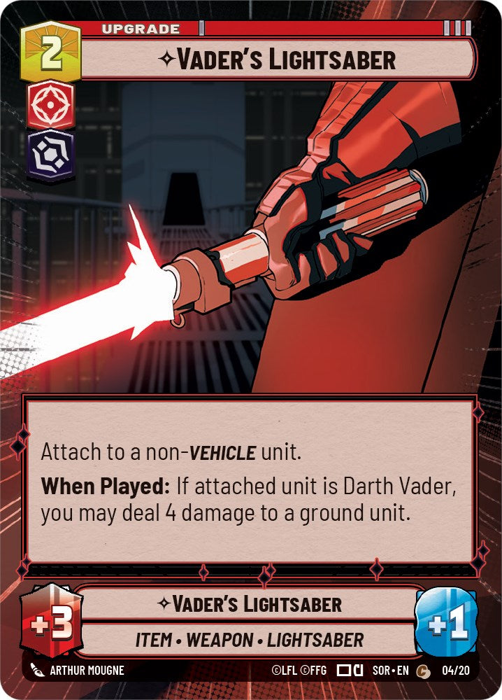 Vader's Lightsaber (Hyperspace) (Weekly Play Promo) (4/20) [Spark of Rebellion Promos] | Silver Goblin