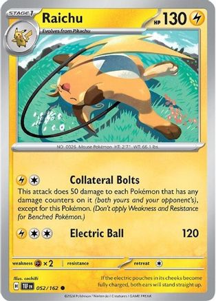 Raichu (52) Reverse Holofoil - SV05 Temporal Forces