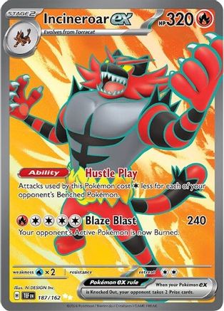 Incineroar ex - 187/162 (187) Holofoil - SV05 Temporal Forces