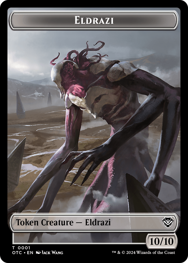 Eldrazi // Clue Double-Sided Token [Outlaws of Thunder Junction Commander Tokens] | Silver Goblin