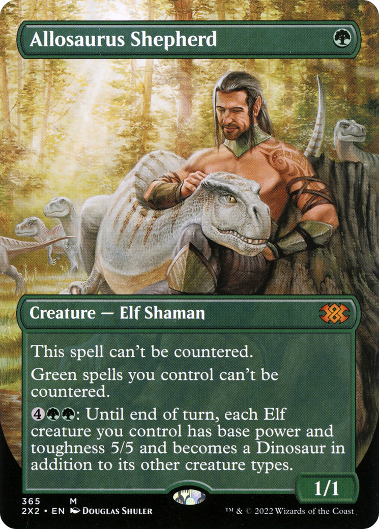 Allosaurus Shepherd (Borderless Alternate Art) [Double Masters 2022] | Silver Goblin