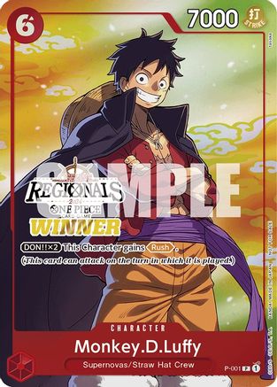 Monkey.D.Luffy (001) (Offline Regional 2024 Vol. 2) [Winner] (P-001) - One Piece Promotion Cards | Silver Goblin