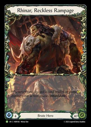 Rhinar, Reckless Rampage - HER105 (HER105) Rainbow Foil - Flesh and Blood: Promo Cards