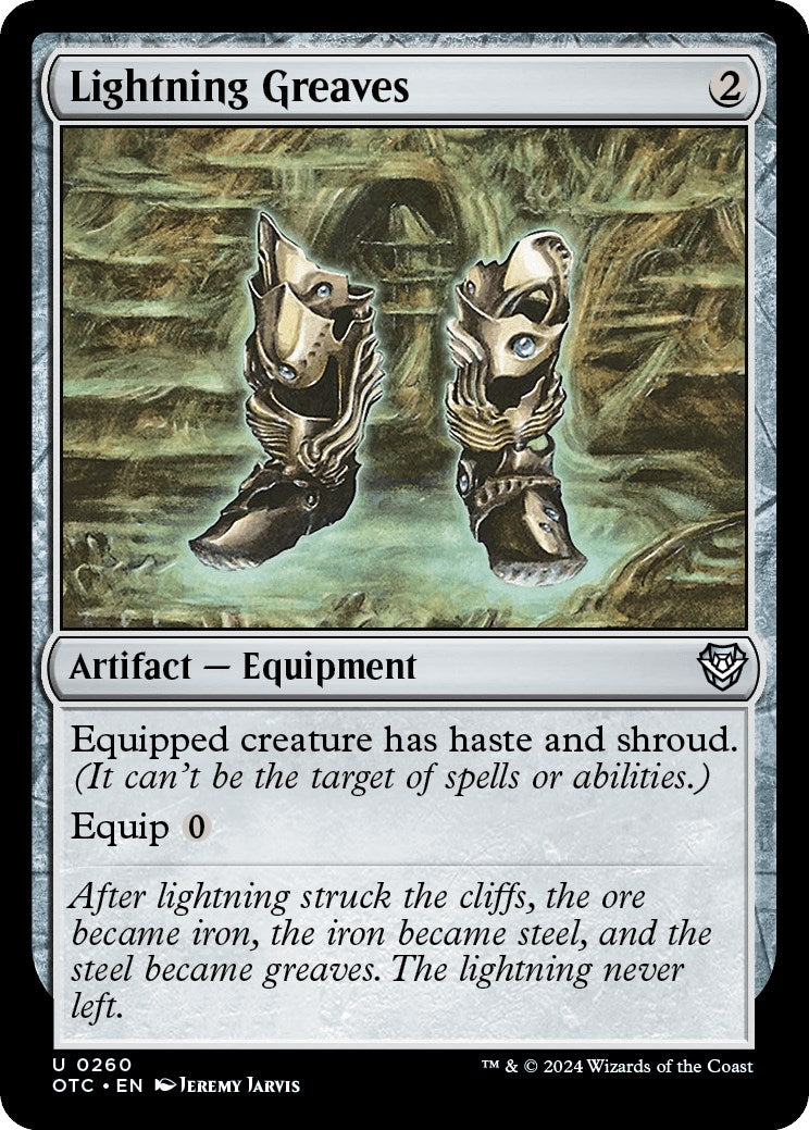Lightning Greaves [Outlaws of Thunder Junction Commander] | Silver Goblin