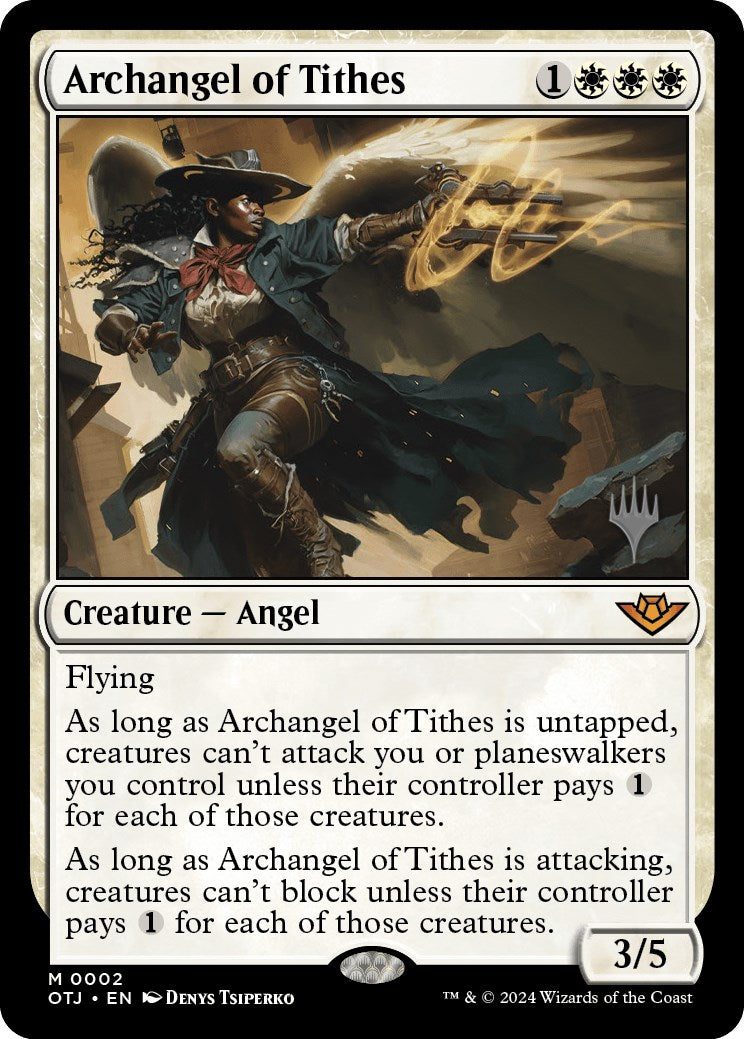 Archangel of Tithes (Promo Pack) [Outlaws of Thunder Junction Promos] | Silver Goblin