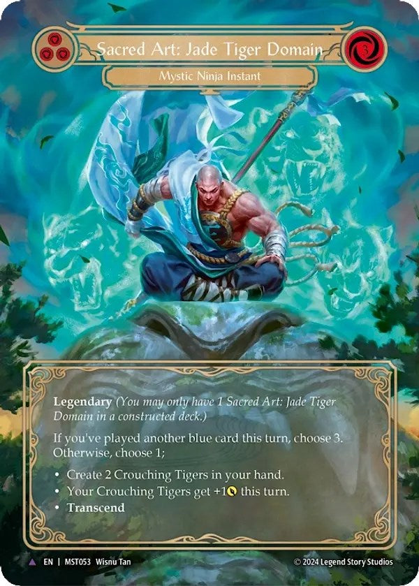 Sacred Art: Jade Tiger Domain (Marvel) [MST053] (Part the Mistveil)  Cold Foil | Silver Goblin