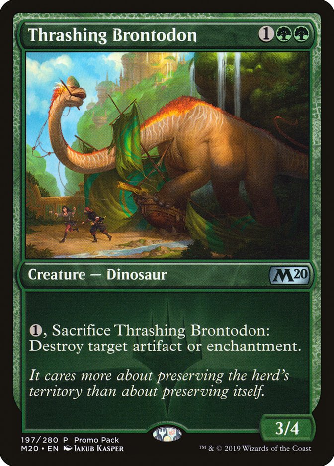 Thrashing Brontodon (Promo Pack) [Core Set 2020 Promos] | Silver Goblin