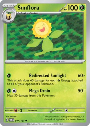 Sunflora (007/167) [Scarlet & Violet: Twilight Masquerade] Reverse Holofoil