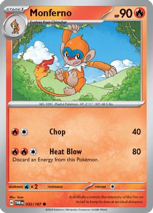 Monferno (032/167) [Scarlet & Violet: Twilight Masquerade] Reverse Holofoil