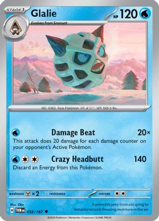 Glalie (052/167) [Scarlet & Violet: Twilight Masquerade] Reverse Holofoil