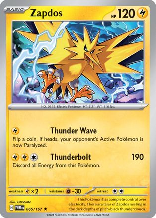 Zapdos (065/167) [Scarlet & Violet: Twilight Masquerade] | Silver Goblin