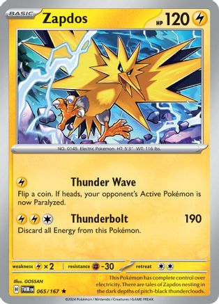 Zapdos (065/167) [Scarlet & Violet: Twilight Masquerade] Reverse Holofoil